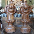 Two 17th century wood ornaments