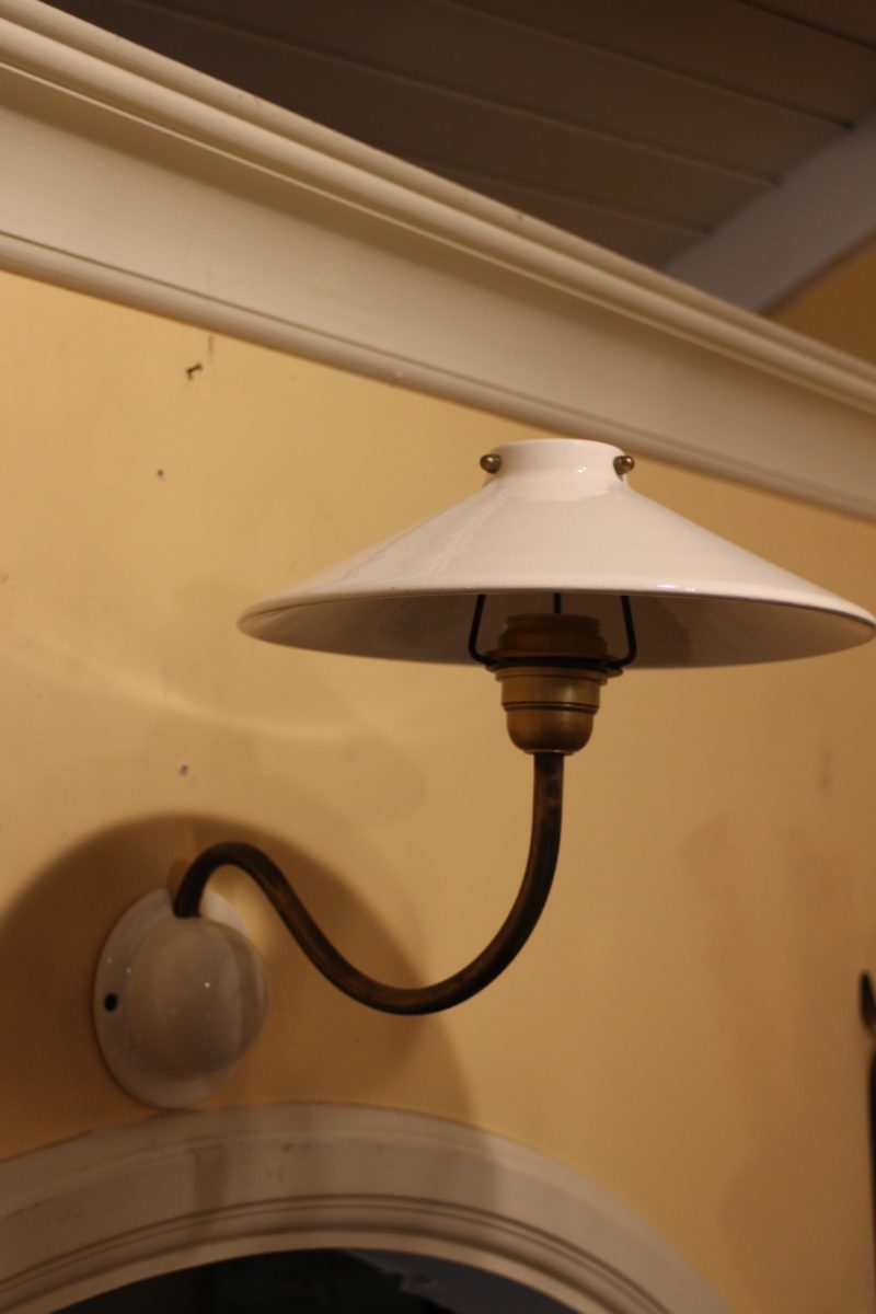 French white ceramic sconce light